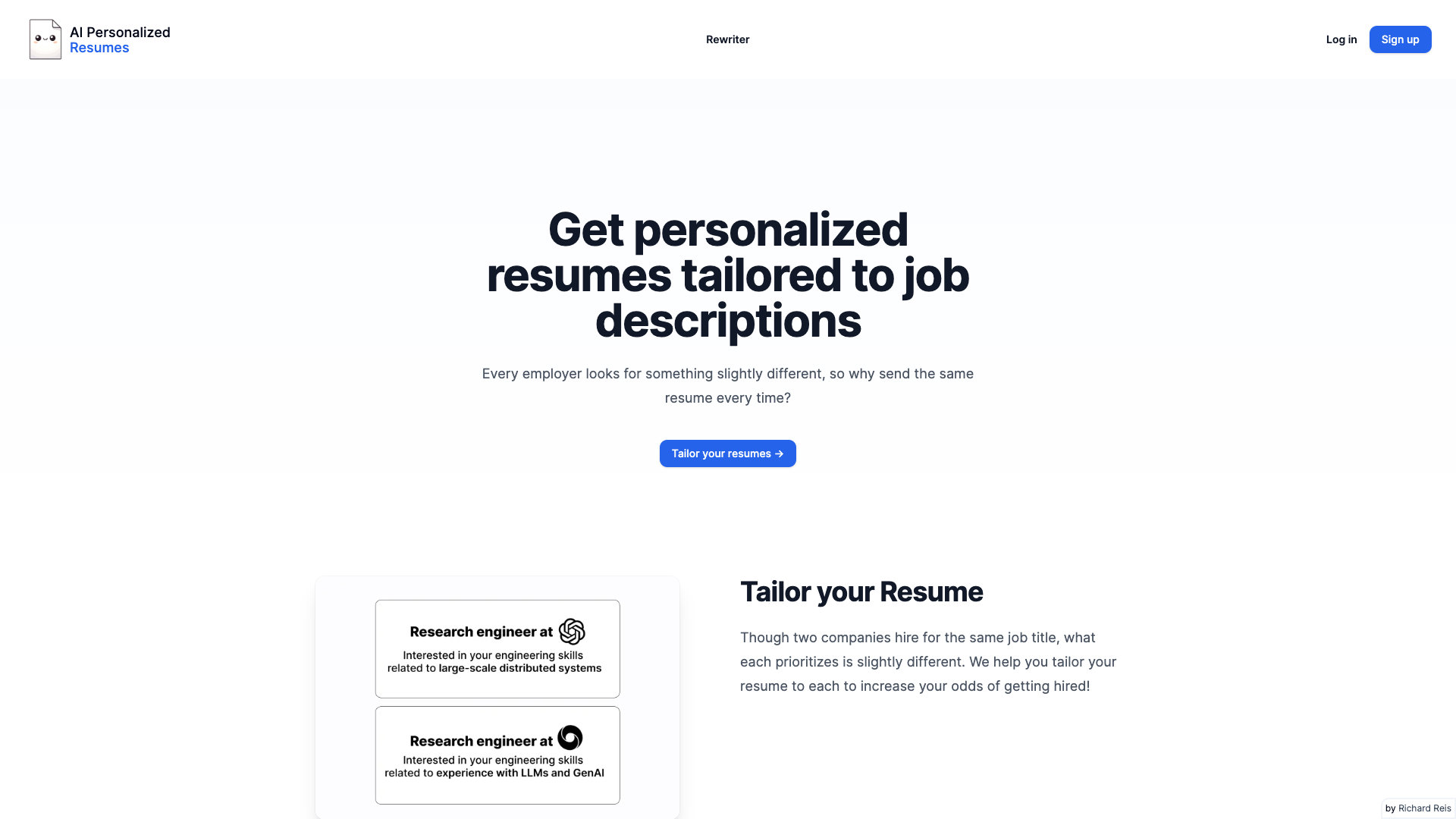  AI Personalized Resumes