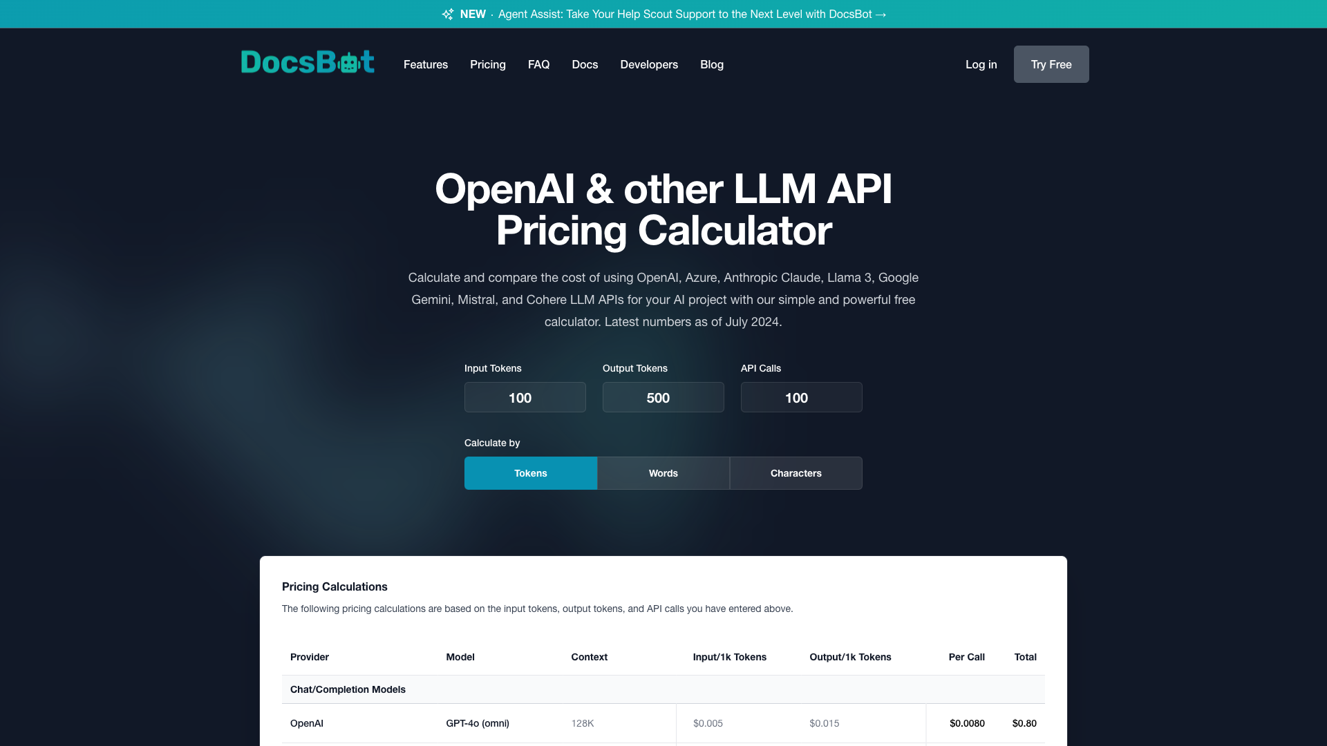 LLM API Pricing Calculator